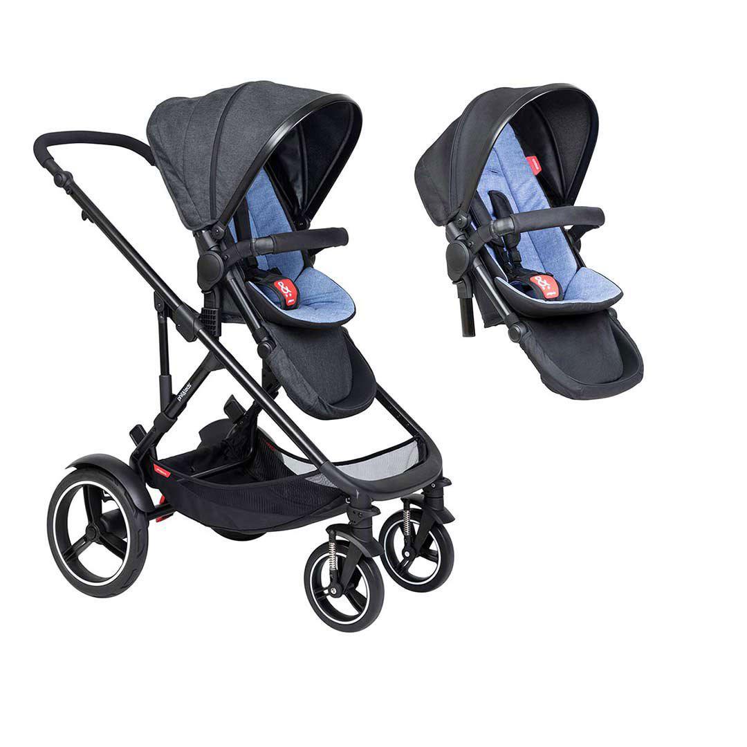 Phil & Teds Voyager Pushchair + Double Kit - Sky | Natural Baby Shower