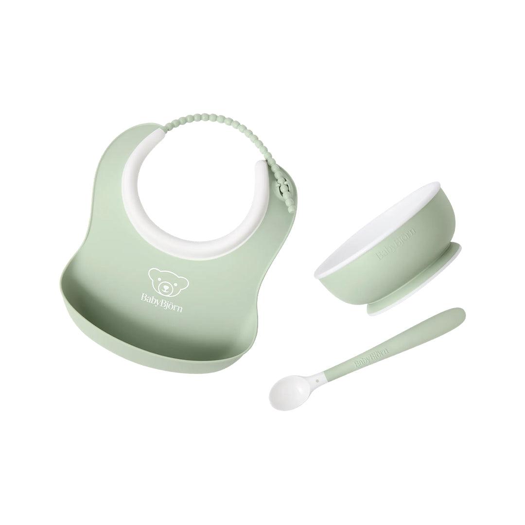 BabyBjorn Baby Feeding Set 3 pcs Powder Green Natural Baby Shower