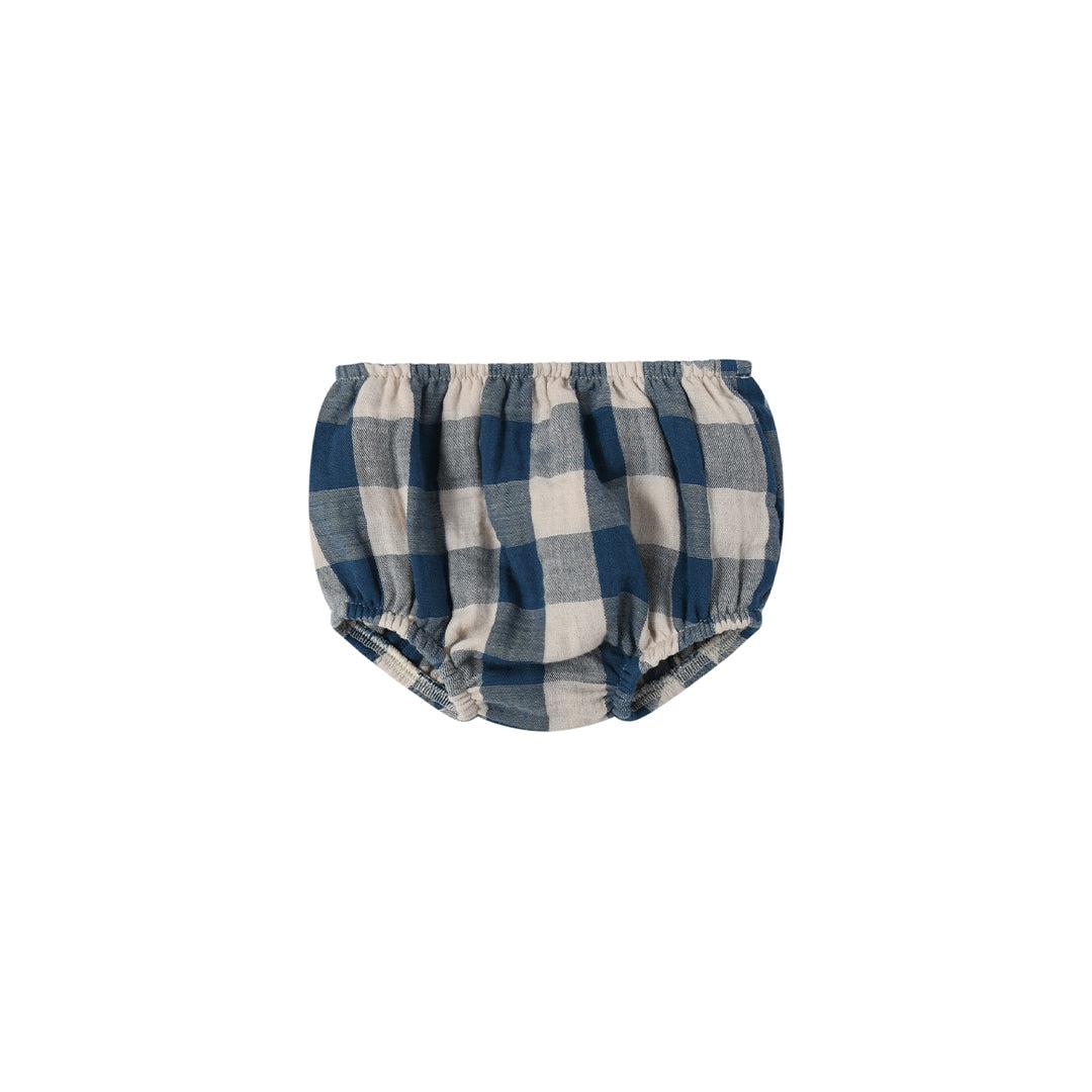 Organic Zoo Shortie - Blue Gingham - Pottery | Natural Baby Shower