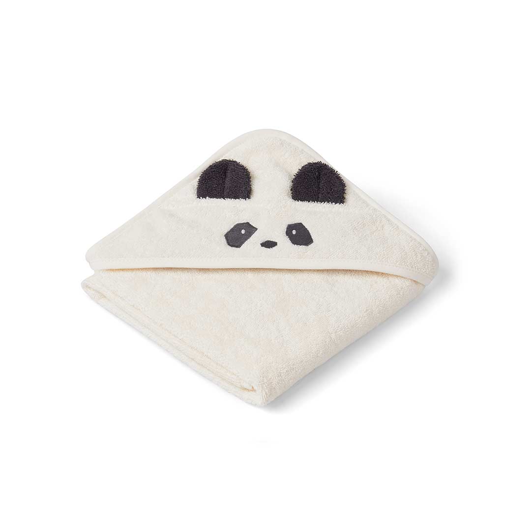 Liewood Albert Hooded Baby Towel Panda Creme de la Creme