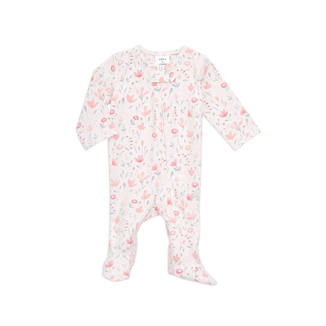 aden anais Comfort Knit Footie Perennial Natural Baby Shower