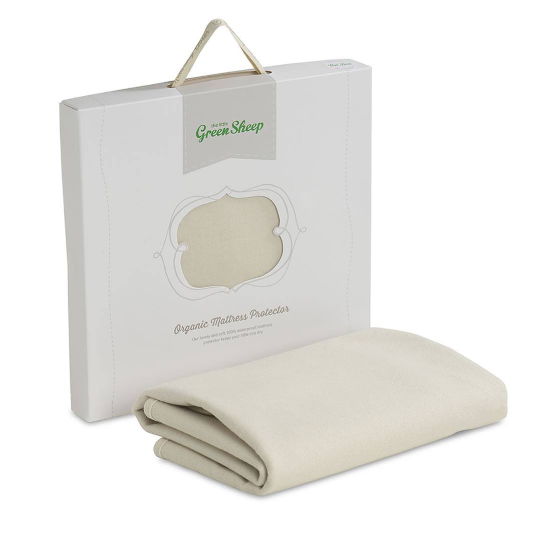 The Little Green Sheep Organic Mattress Protector Cot Natural Baby Shower