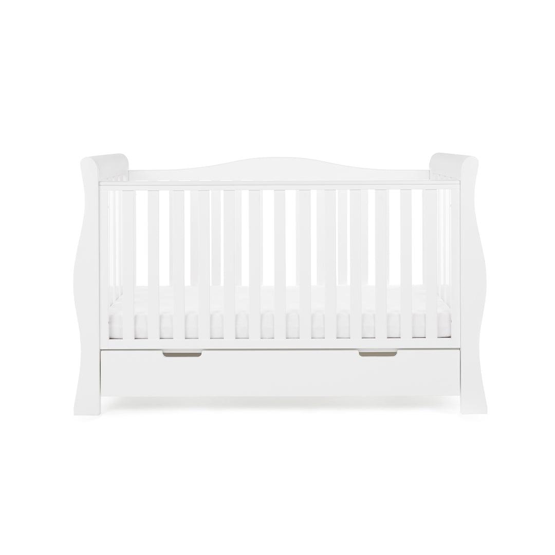 Obaby Stamford Luxe Cot Bed White Natural Baby Shower