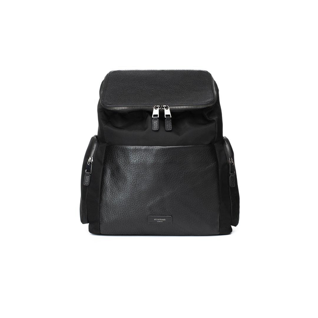 Storksak Alyssa Convertible Backpack - Black & Gunmetal
