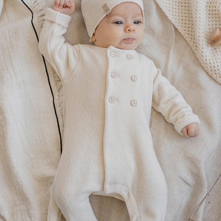 1+ in the family Abel Jumpsuit With Feet - Ecru-Sleepsuits- | Natural Baby Shower