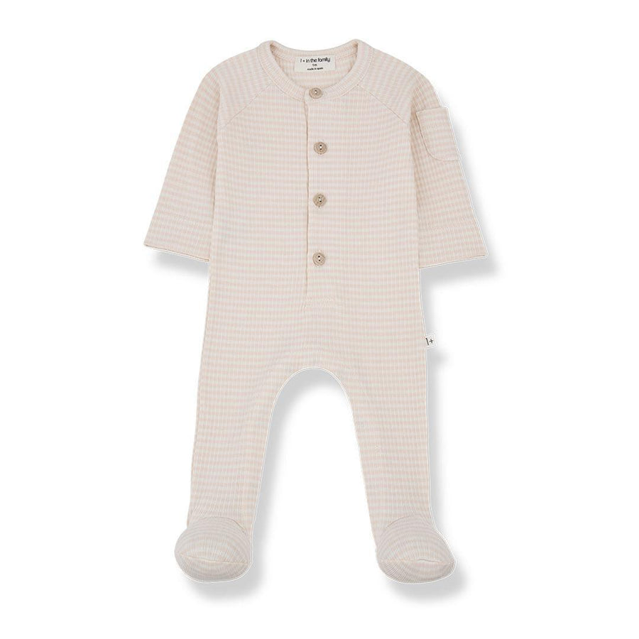 1+ in the family Guim Jumpsuit With Feet - Nude-Bodysuits-Nude-3m | Natural Baby Shower