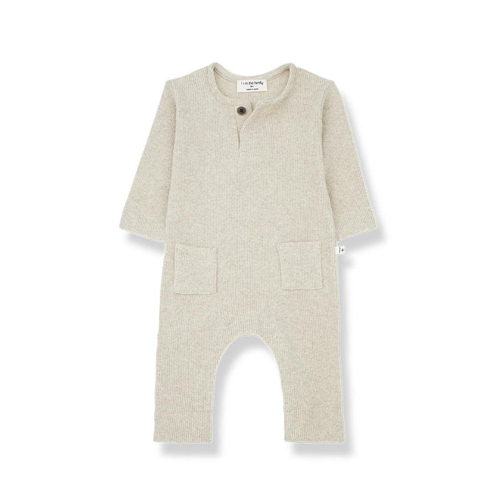 1+ in the family Hernan Jumpsuit - Oatmeal-Rompers- | Natural Baby Shower