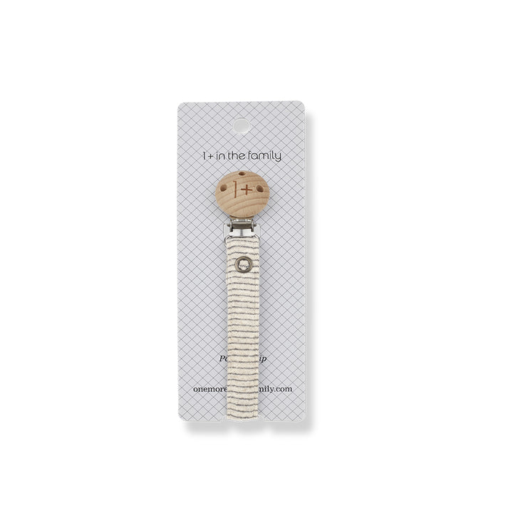 1+ in the family Ivana Pacifier Clip - Oatmeal-Pacifier Clips-Oatmeal- | Natural Baby Shower