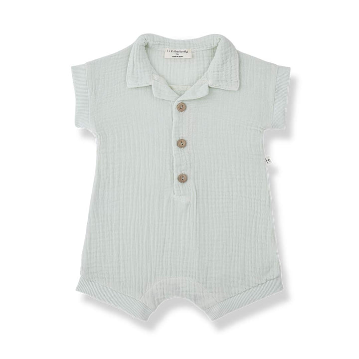 1+ in the family Vittorio Jumpsuit - Pale Aqua-Bodysuits-Pale Aqua-6m | Natural Baby Shower