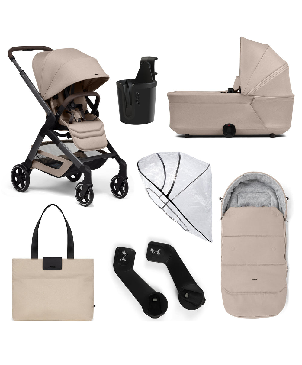 Joolz Hub2 + Carrycot 6pc Bundle - Sandy Taupe-Stroller Bundles- | Natural Baby Shower