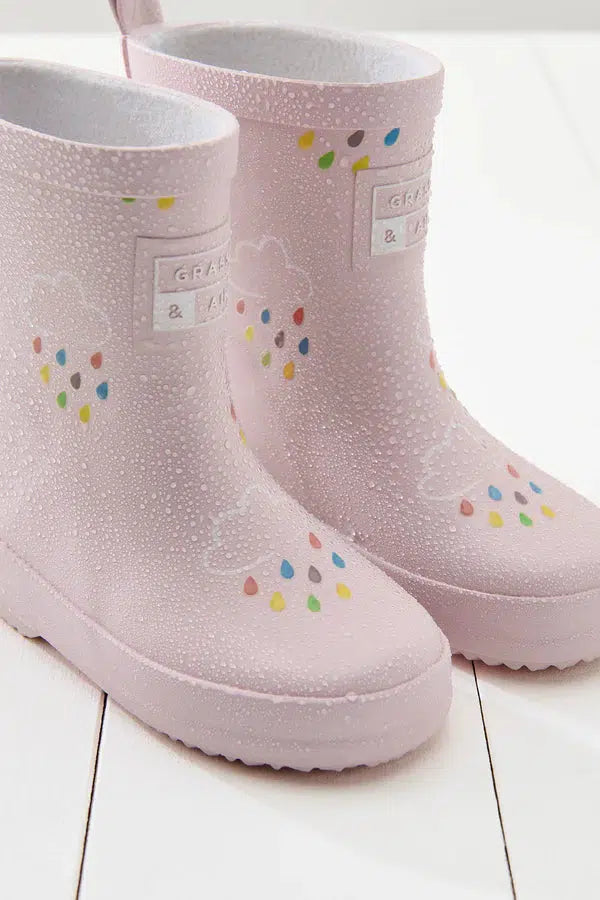 Grass & Air Colour-Revealing Wellies - Baby Pink-Wellies-Baby Pink-4 UK | Natural Baby Shower