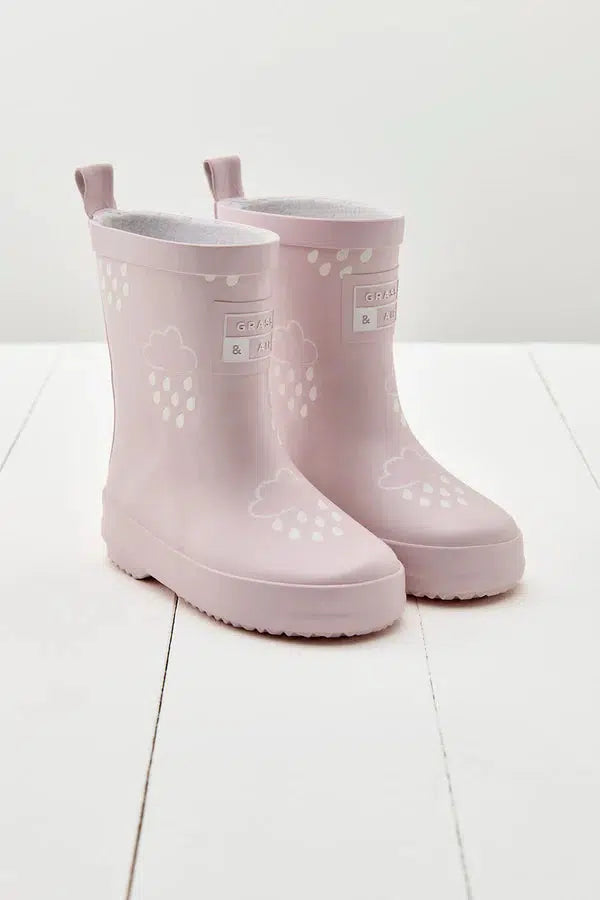 Grass & Air Colour-Revealing Wellies - Baby Pink-Wellies-Baby Pink-4 UK | Natural Baby Shower