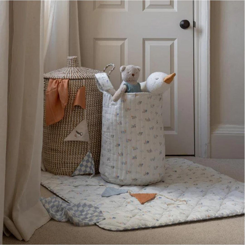 Avery Row Large Quilted Storage Basket - Coastline-Storage Baskets-Coastline- | Natural Baby Shower