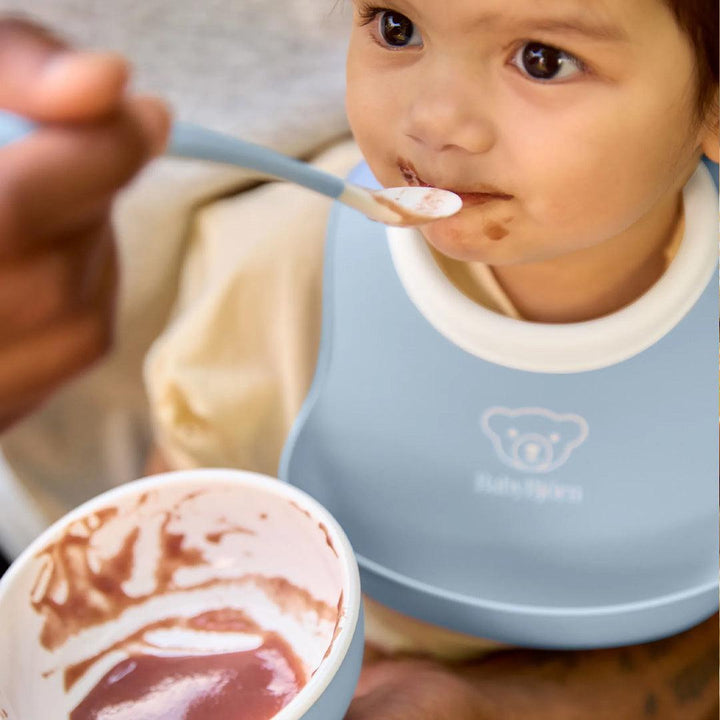 BabyBjörn Baby Feeding Set 3 pcs - Powder Blue-Feeding Sets-Powder Blue-One Size | Natural Baby Shower