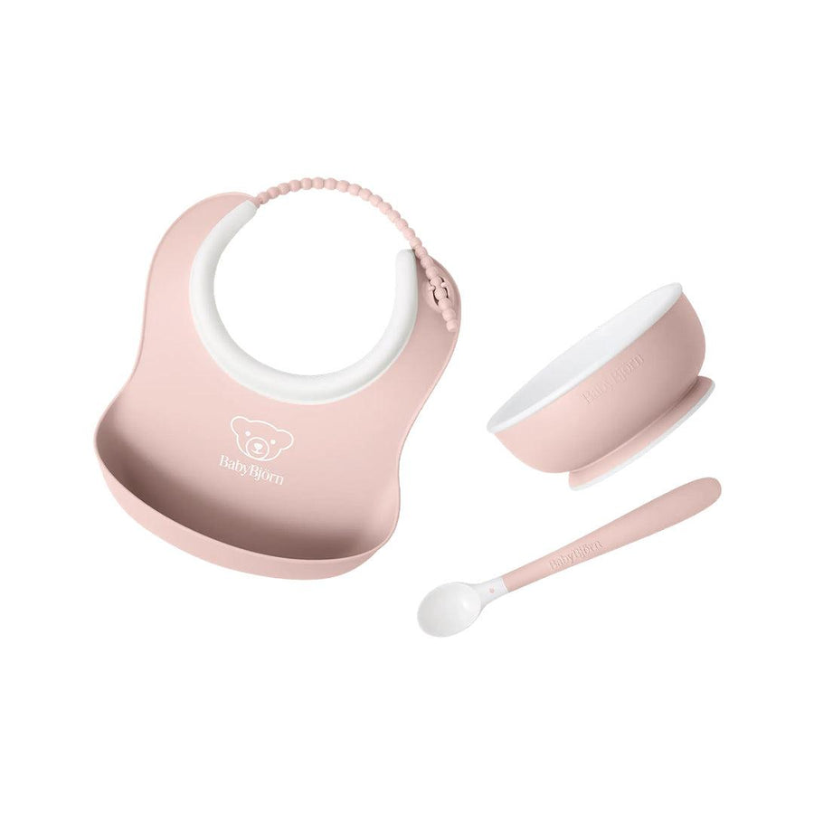 BabyBjörn Baby Feeding Set 3 pcs - Powder Pink-Feeding Sets-Powder Pink-One Size | Natural Baby Shower