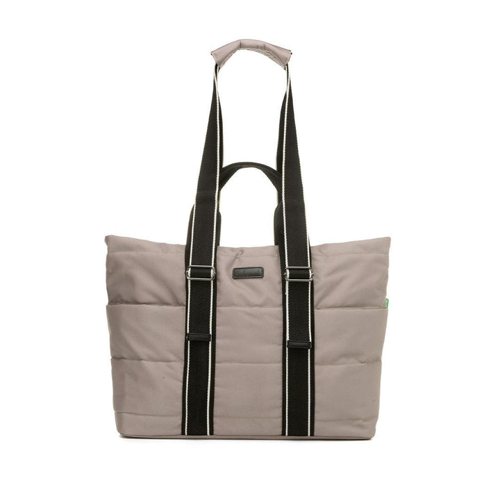 Babymel Sammi Eco Quilt Tote Bag - Taupe-Changing Bags-Taupe-33cm x 46cm x 15cm | Natural Baby Shower