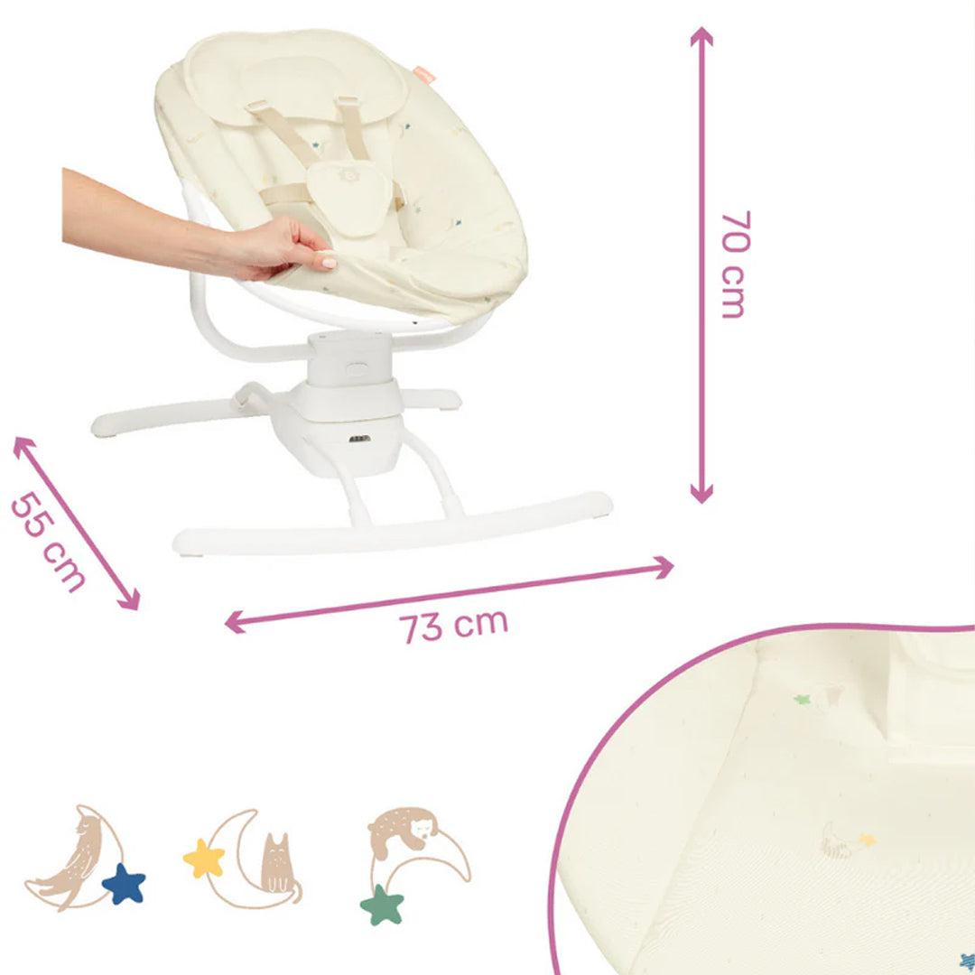 Badabulle Lateral Swing With Remote - Cream-Baby Bouncers-Cream- | Natural Baby Shower