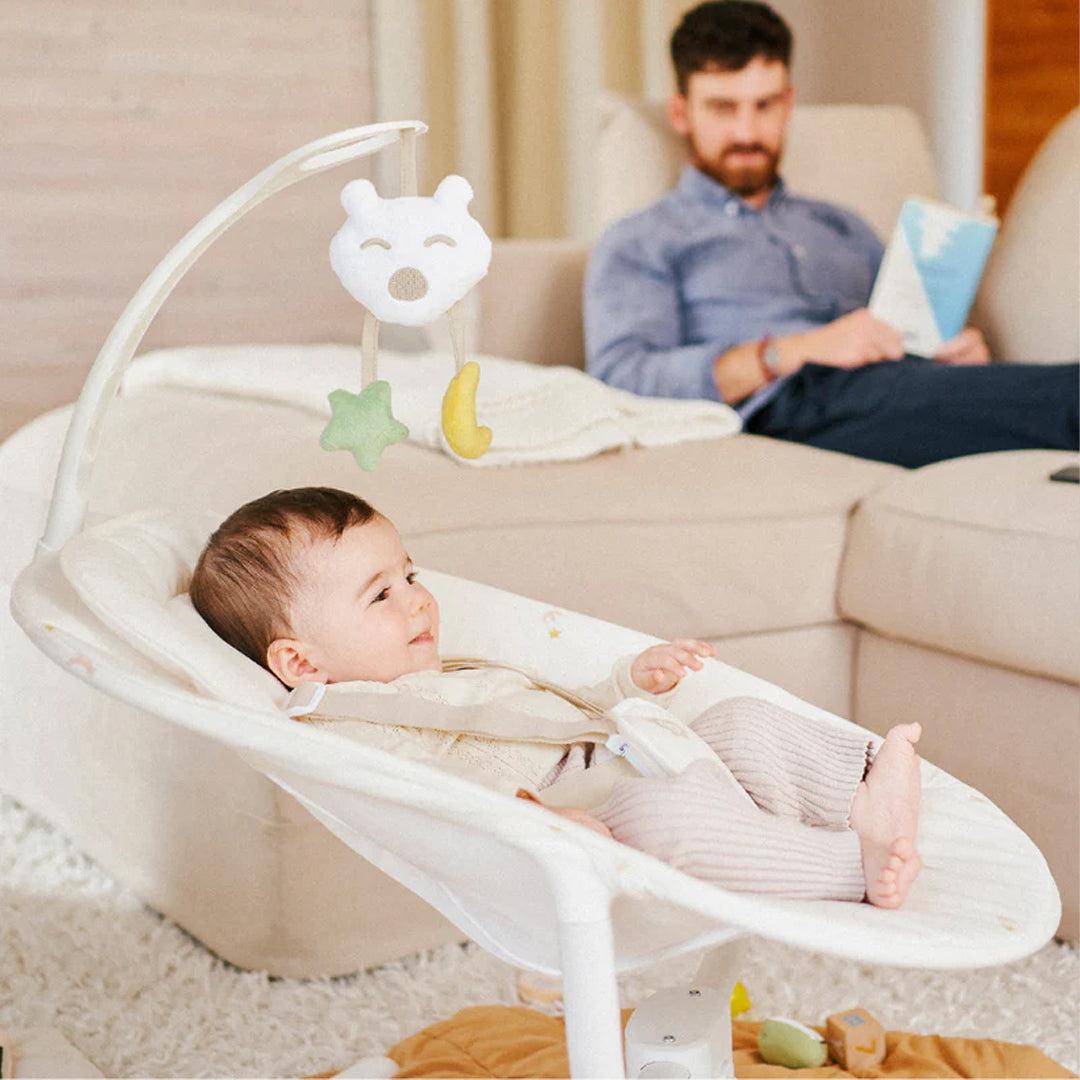 Badabulle Lateral Swing With Remote - Cream-Baby Bouncers-Cream- | Natural Baby Shower