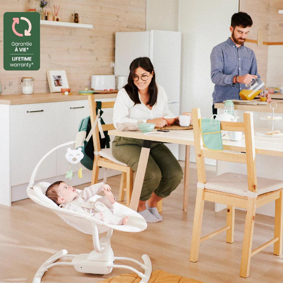 Badabulle Lateral Swing With Remote - Cream-Baby Bouncers-Cream- | Natural Baby Shower