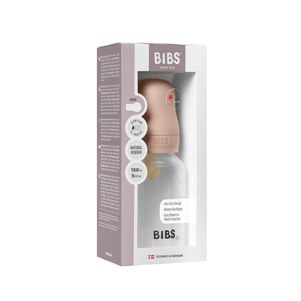 BIBS Baby Bottle Latex 1 Pack - Blush-Baby Bottles-Blush-150ml | Natural Baby Shower