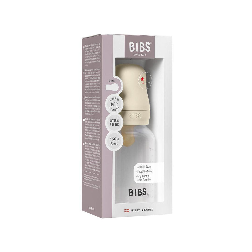 BIBS Baby Bottle Latex 1 Pack - Ivory-Baby Bottles-Ivory-150ml | Natural Baby Shower