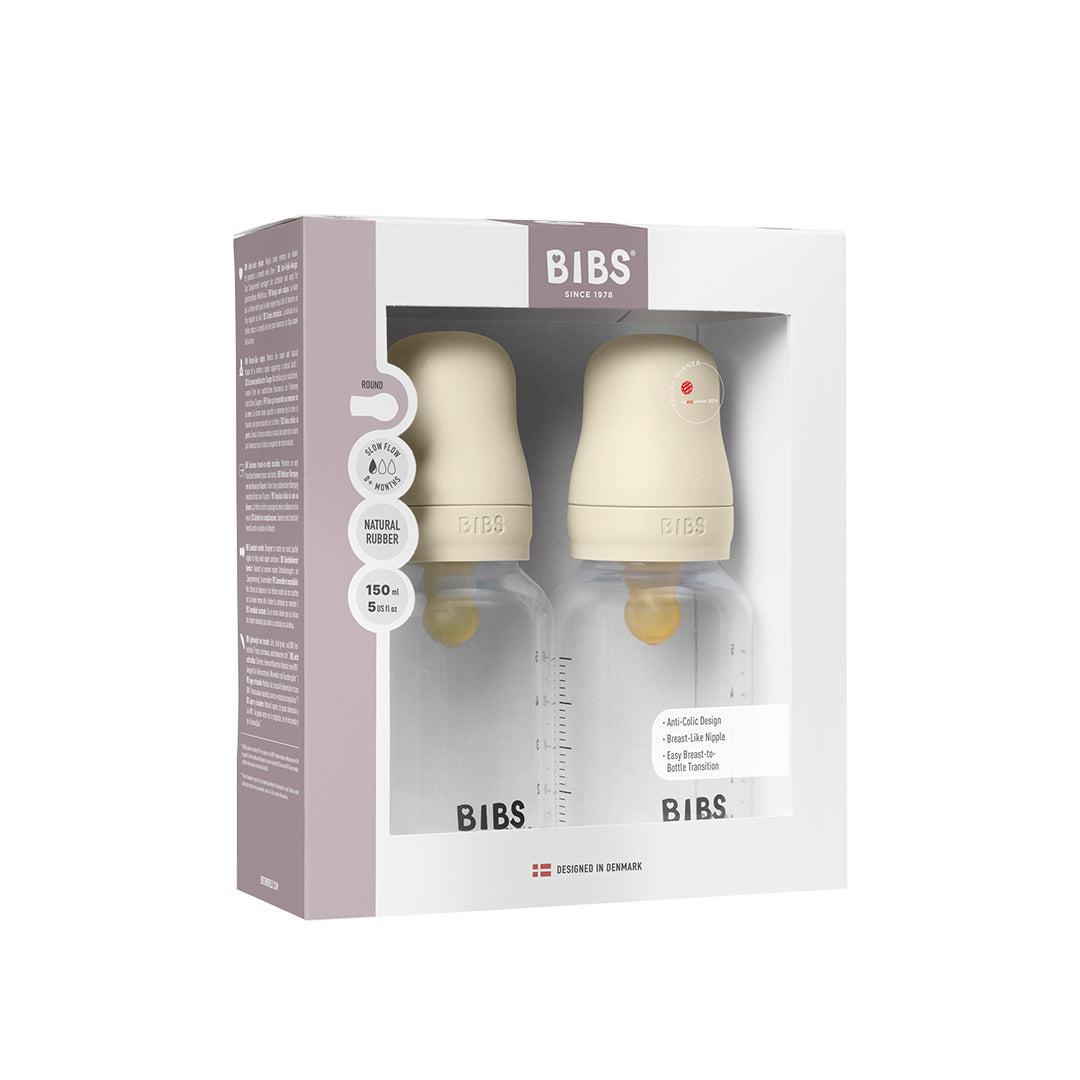 BIBS Baby Bottle Latex 2 Pack - Clear-Baby Bottles-Clear-150ml | Natural Baby Shower