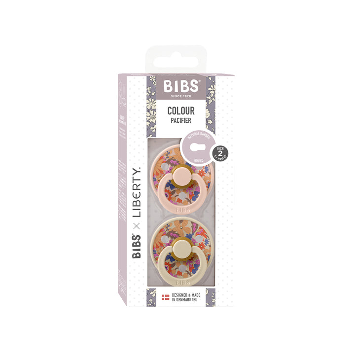 BIBS X LIBERTY Colour Latex Pacifier - 2 Pack - Blush Mix - June Blossom-Pacifiers-Blush Mix/June Blossom-Size 1 | Natural Baby Shower