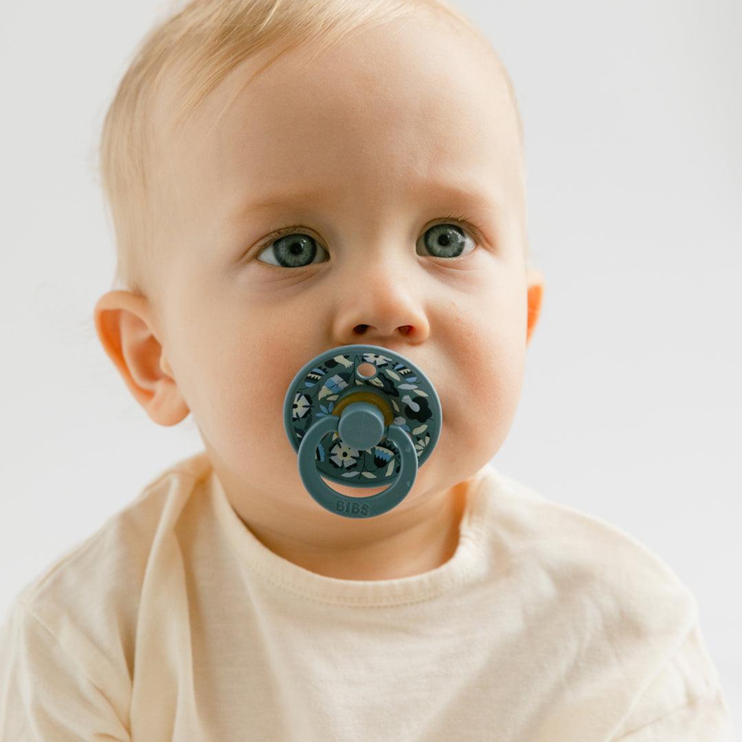 BIBS X LIBERTY Colour Latex Pacifier - 2 Pack - Dusty Blue Mix - Bobo-Pacifiers-Dusty Blue Mix/Bobo-Size 1 | Natural Baby Shower