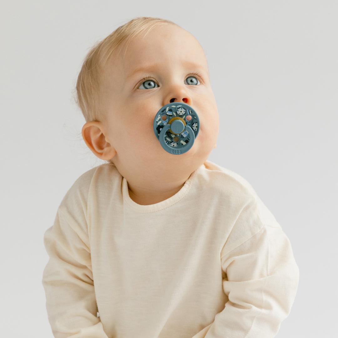 BIBS X LIBERTY Colour Latex Pacifier - 2 Pack - Dusty Blue Mix - Bobo-Pacifiers-Dusty Blue Mix/Bobo-Size 1 | Natural Baby Shower