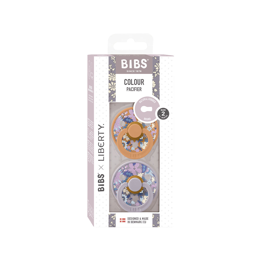 BIBS X LIBERTY Colour Latex Pacifier - 2 Pack - Pumpkin Mix - June Blossom-Pacifiers-Pumpkin Mix/June Blossom-Size 1 | Natural Baby Shower