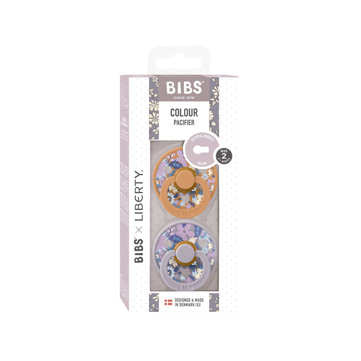 BIBS X LIBERTY Colour Latex Pacifier - 2 Pack - Pumpkin Mix - June Blossom-Pacifiers-Pumpkin Mix/June Blossom-Size 1 | Natural Baby Shower