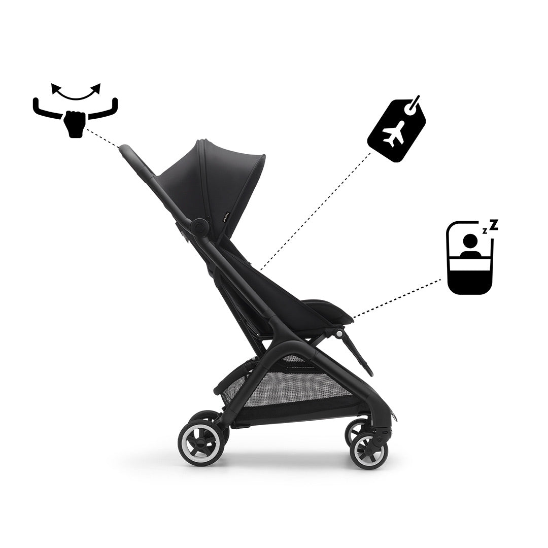 Bugaboo Butterfly + Cloud T Bundle - Midnight Black-Travel Systems-No Base- | Natural Baby Shower