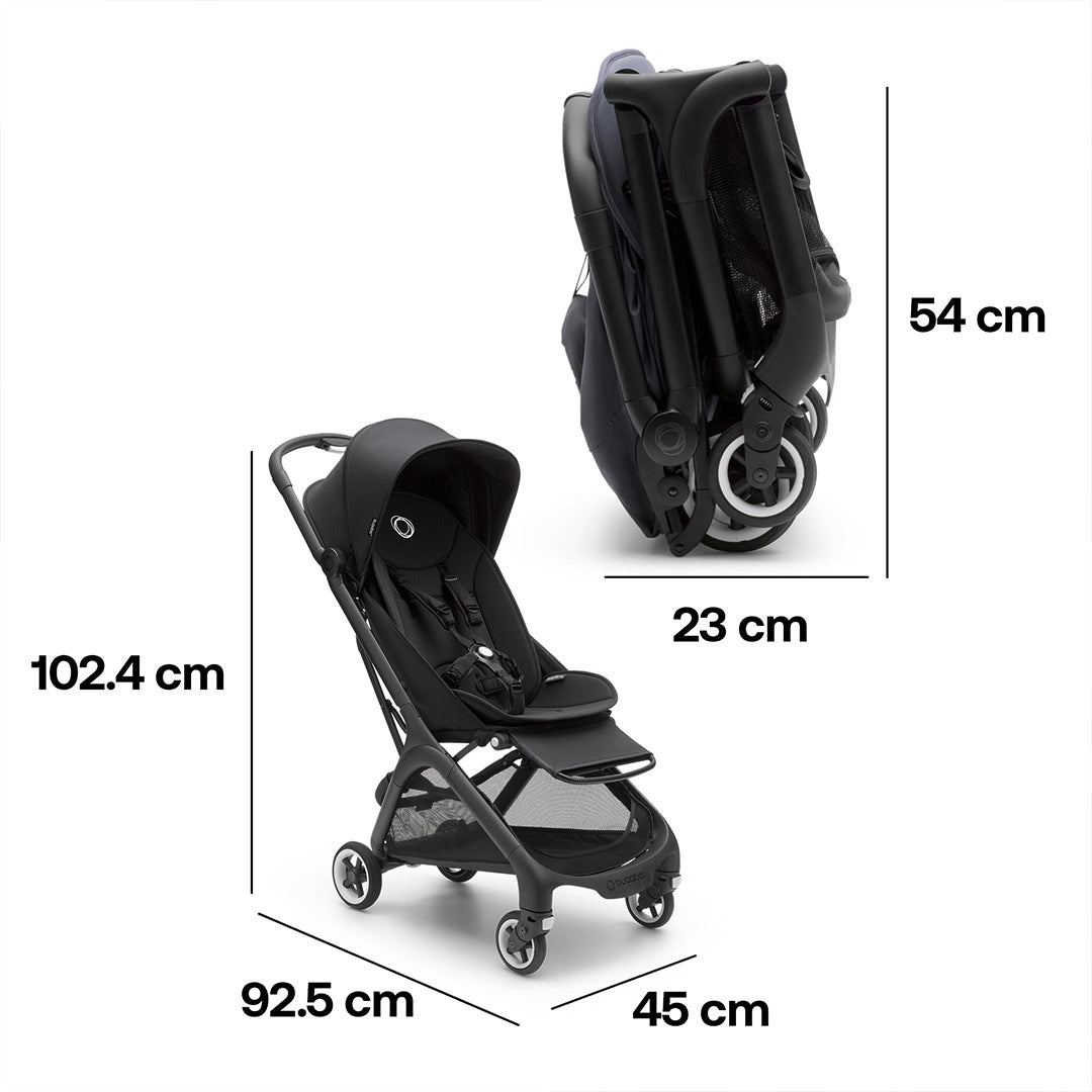 Bugaboo Butterfly + Cloud T Bundle - Midnight Black-Travel Systems-No Base- | Natural Baby Shower