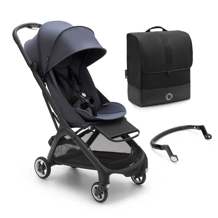 Bugaboo Butterfly Travel Pushchair - Black/Stormy Blue-Strollers-With Bumper Bar- | Natural Baby Shower