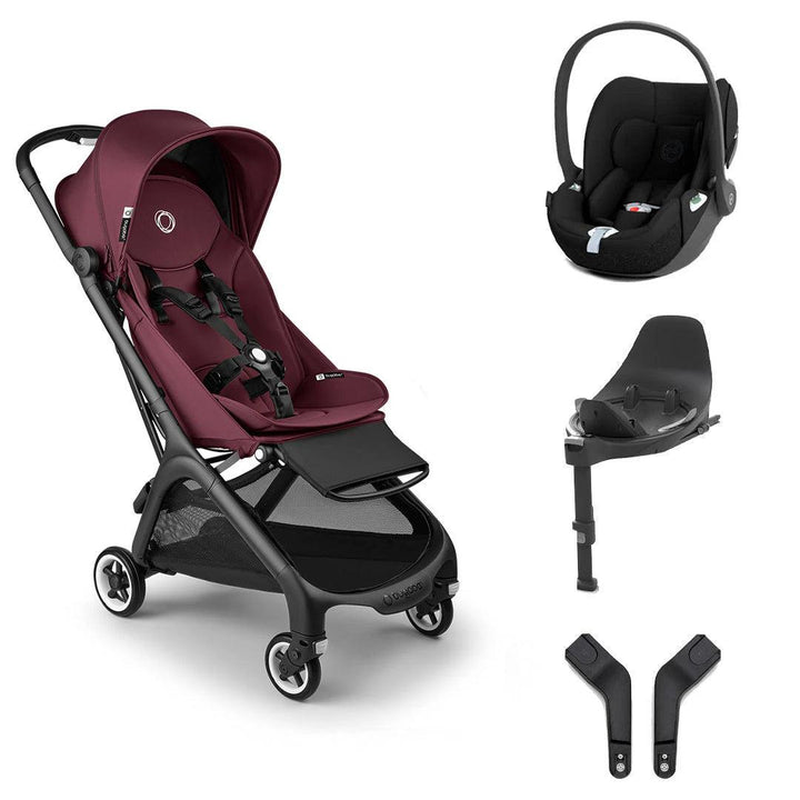 Bugaboo Butterfly + Cloud T Bundle - Dark Cherry-Travel Systems-Base T- | Natural Baby Shower