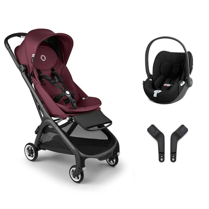 Bugaboo Butterfly + Cloud T Bundle - Dark Cherry-Travel Systems-No Base- | Natural Baby Shower