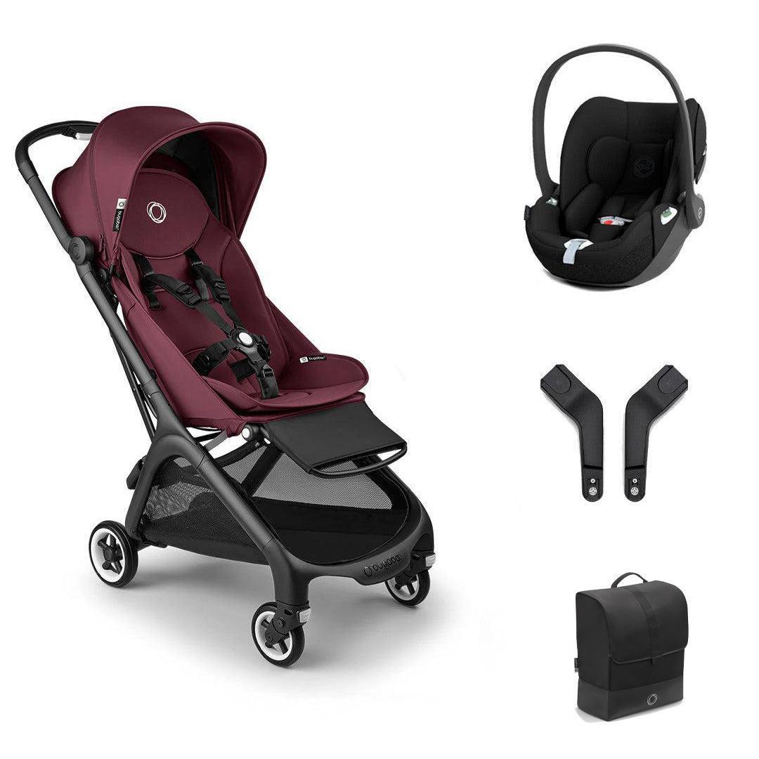 Bugaboo Butterfly + Cloud T Travel System-Travel Systems-Dark Cherry-No Base | Natural Baby Shower