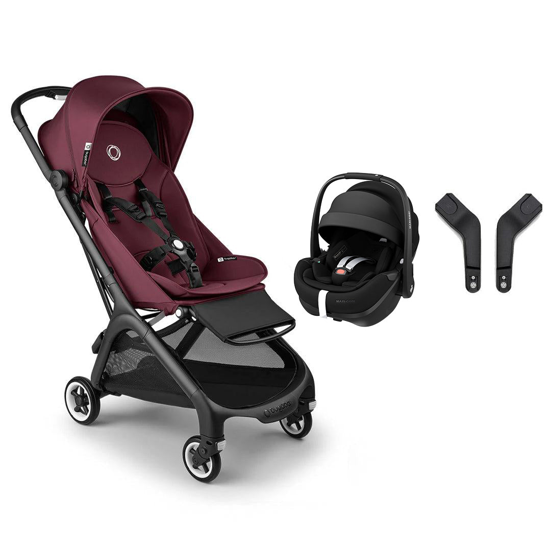 Bugaboo Butterfly + Pebble 360 Pro 2 Travel System-Travel Systems-Dark Cherry-No Base | Natural Baby Shower