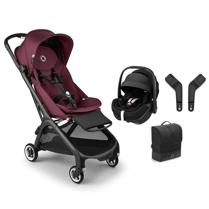 Bugaboo Butterfly + Pebble 360 Pro 2 Travel System-Travel Systems-Dark Cherry-No Base | Natural Baby Shower