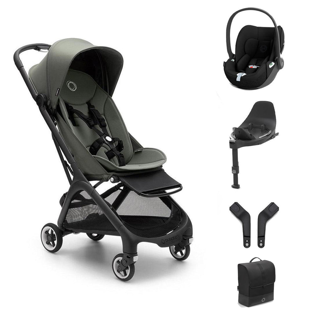 Bugaboo Butterfly + Cloud T Travel System-Travel Systems-Forest Green-With Base | Natural Baby Shower