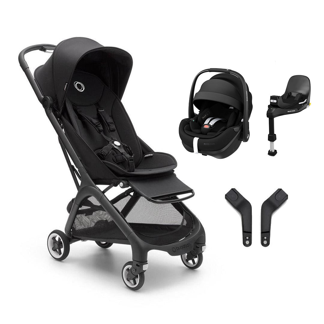 Bugaboo Butterfly + Pebble 360 Pro 2 Travel System-Travel Systems-Midnight Black-With Base | Natural Baby Shower