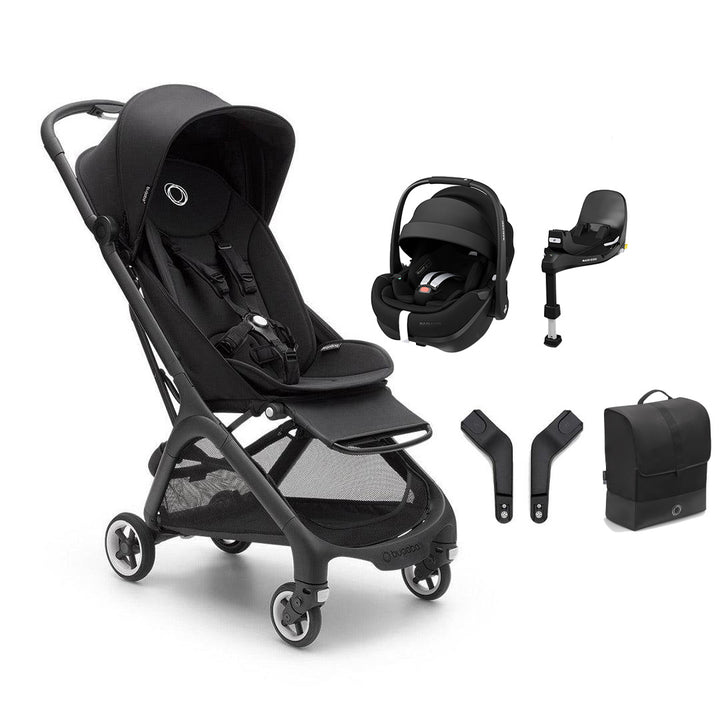 Bugaboo Butterfly + Pebble 360 Pro 2 Travel System-Travel Systems-Midnight Black-With Base | Natural Baby Shower