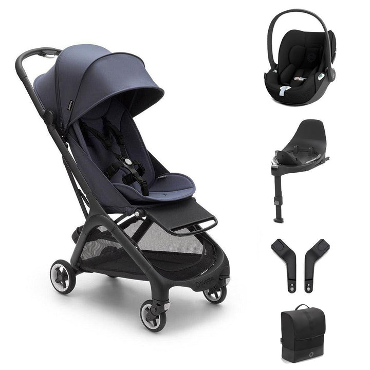 Bugaboo Butterfly + Cloud T Travel System-Travel Systems-Stormy Blue-With Base | Natural Baby Shower