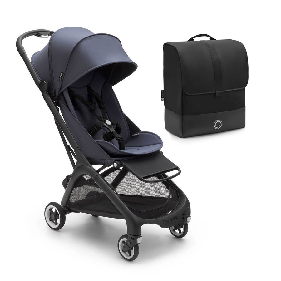 Bugaboo Butterfly Travel Pushchair - Black/Stormy Blue-Strollers-No Bumper Bar- | Natural Baby Shower