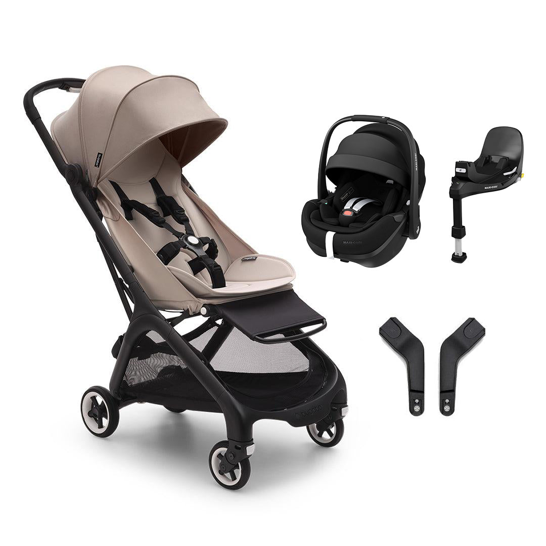 Bugaboo Butterfly + Pebble 360 Pro 2 Travel System-Travel Systems-Desert Taupe-With Base | Natural Baby Shower