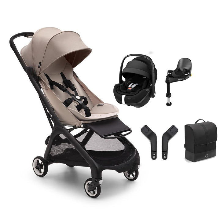 Bugaboo Butterfly + Pebble 360 Pro 2 Travel System-Travel Systems-Desert Taupe-With Base | Natural Baby Shower