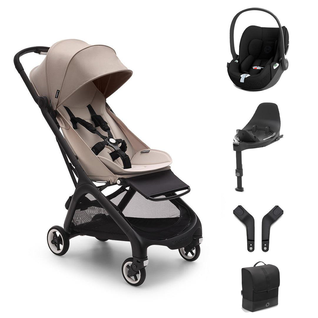 Bugaboo Butterfly + Cloud T Travel System-Travel Systems-Desert Taupe-With Base | Natural Baby Shower