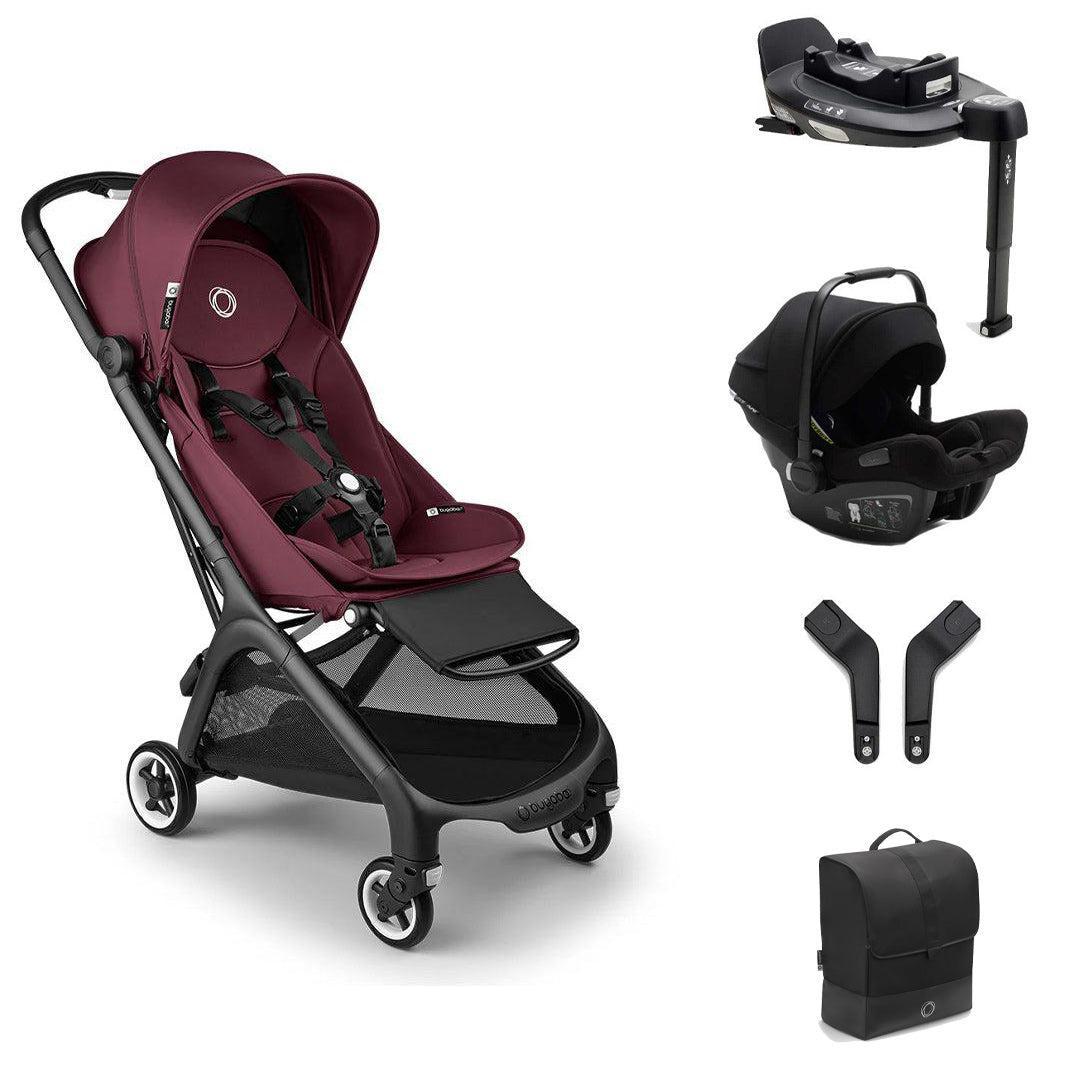 Bugaboo Butterfly + Turtle Air Travel System-Travel Systems-Dark Cherry- | Natural Baby Shower