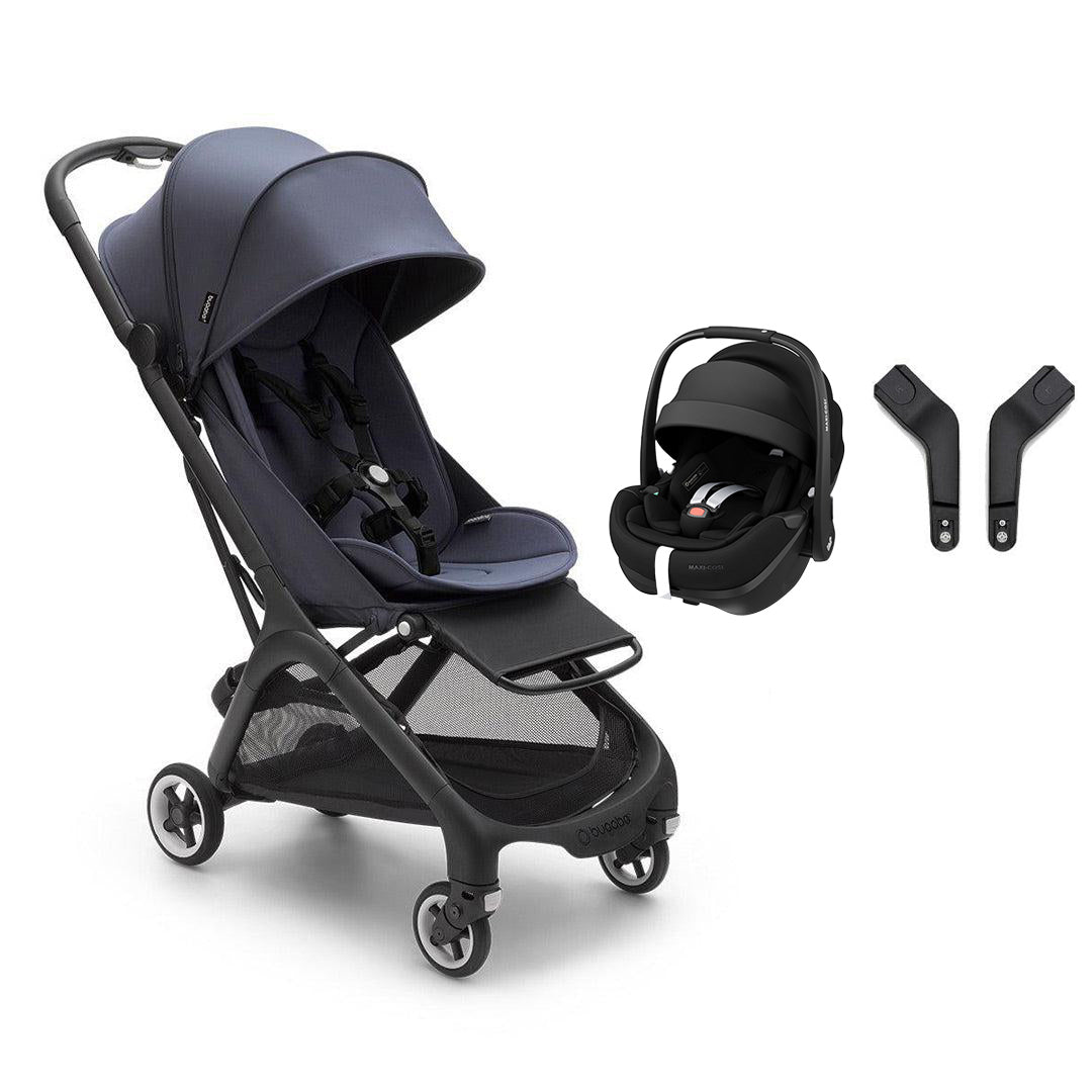 Bugaboo Butterfly + Pebble 360 Pro 2 Travel System-Travel Systems-Stormy Blue-No Base | Natural Baby Shower