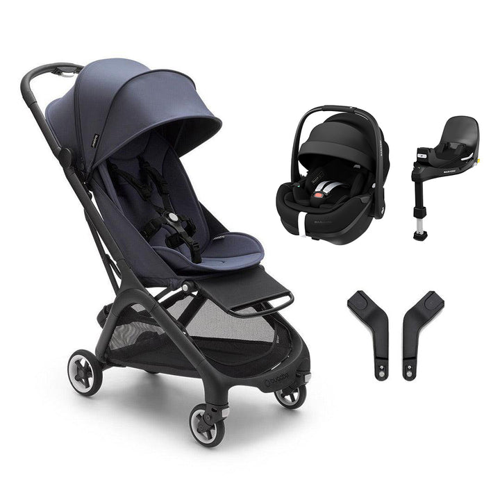 Bugaboo Butterfly + Pebble 360 Pro 2 Travel System-Travel Systems-Stormy Blue-With Base | Natural Baby Shower